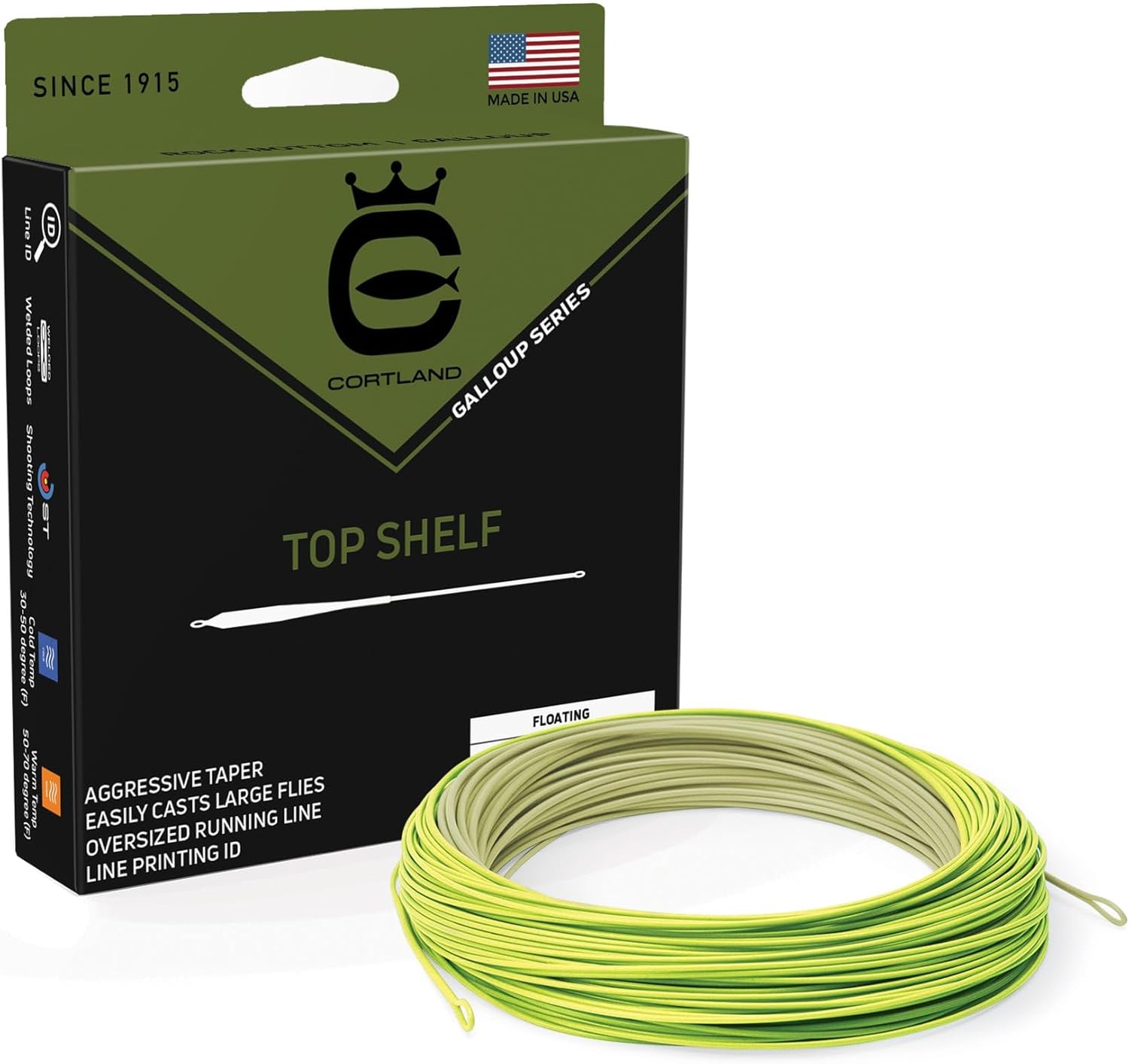 Cortland Kelly Galloup Series Top Shelf Floating Fly Line – WF5F–WF8F Weight Forward Fly Fishing Line for Trout & Streamer Fishing