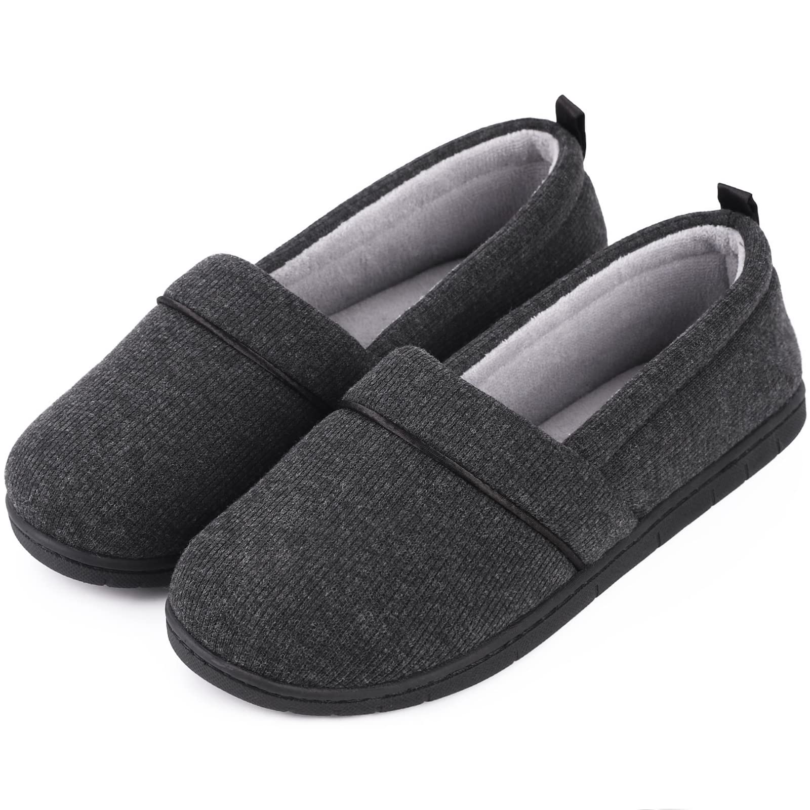 EverFoams Chaussons confortables en mousse à mémoire de forme pour femme - En éponge légère - Avec semelle en caoutchouc antidérapante - Violet