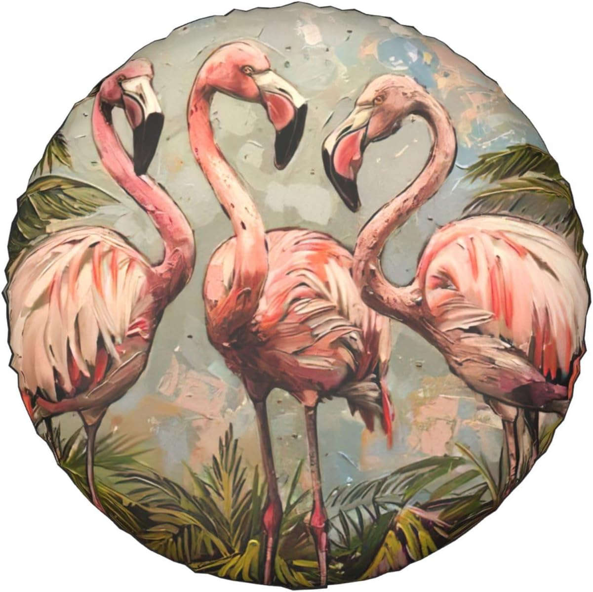 Four Flamingos Print Tire Cover Universal Spare Wheel for Trailer Rv SUV Truck Camper Travel Accessories