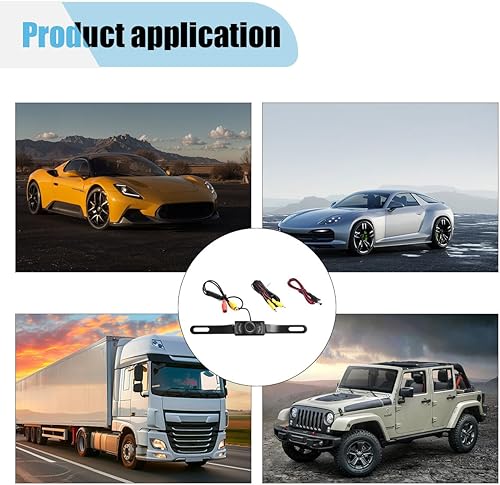 Miniatura 5 de Cámara de respaldo para matrícula de automóvil, cámara de visión trasera gran angular de 170 grados, 8 luces LED infrarrojas, cámara de visión