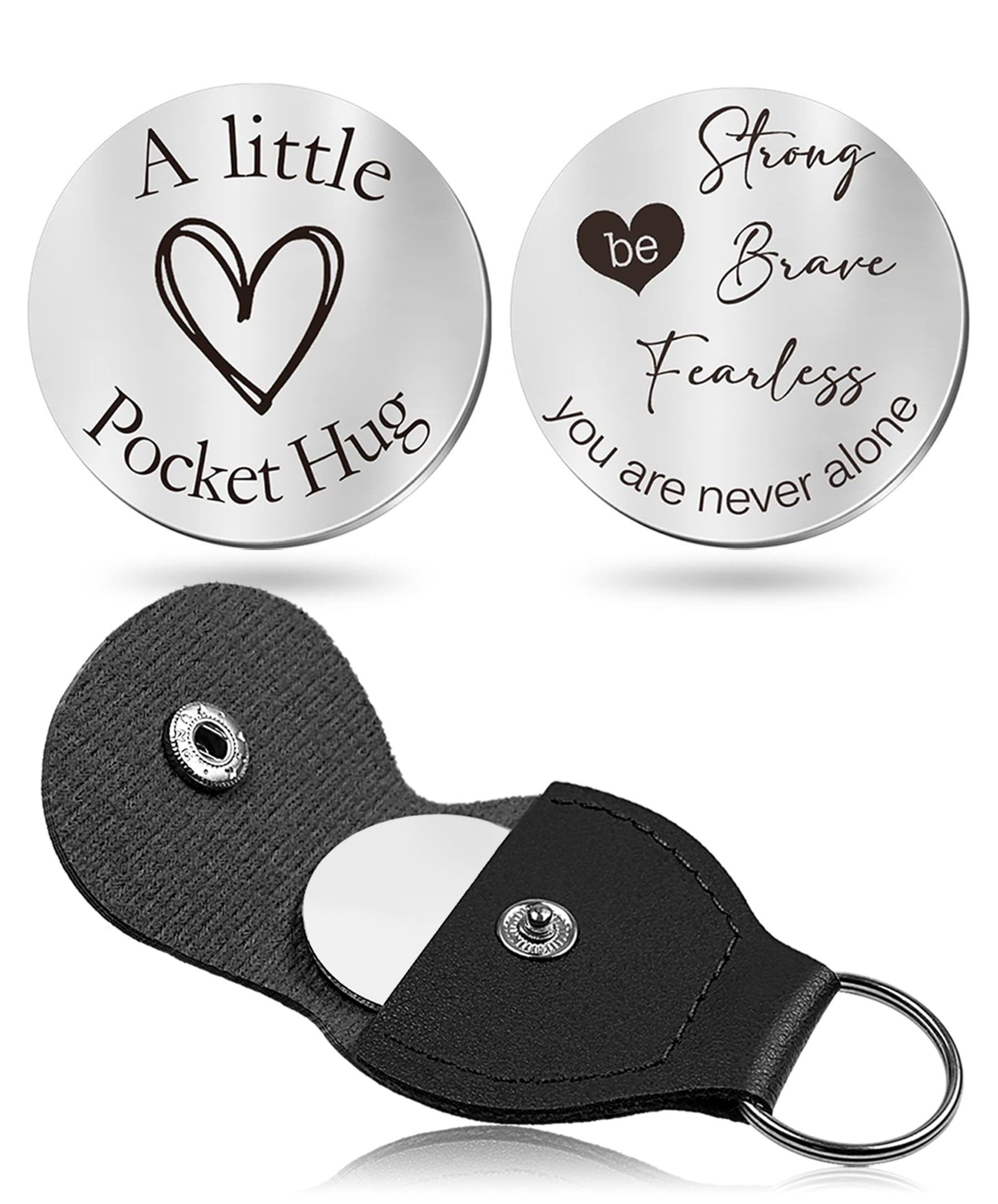 Cindyhe Unisex You Are Never Alone Pocket Hug Token Keychain Gifts For Men Women Him Her Dad Mom Son Daughter Brothers Sisters Teacher Boy Girl Friends (You Are Never Alone)