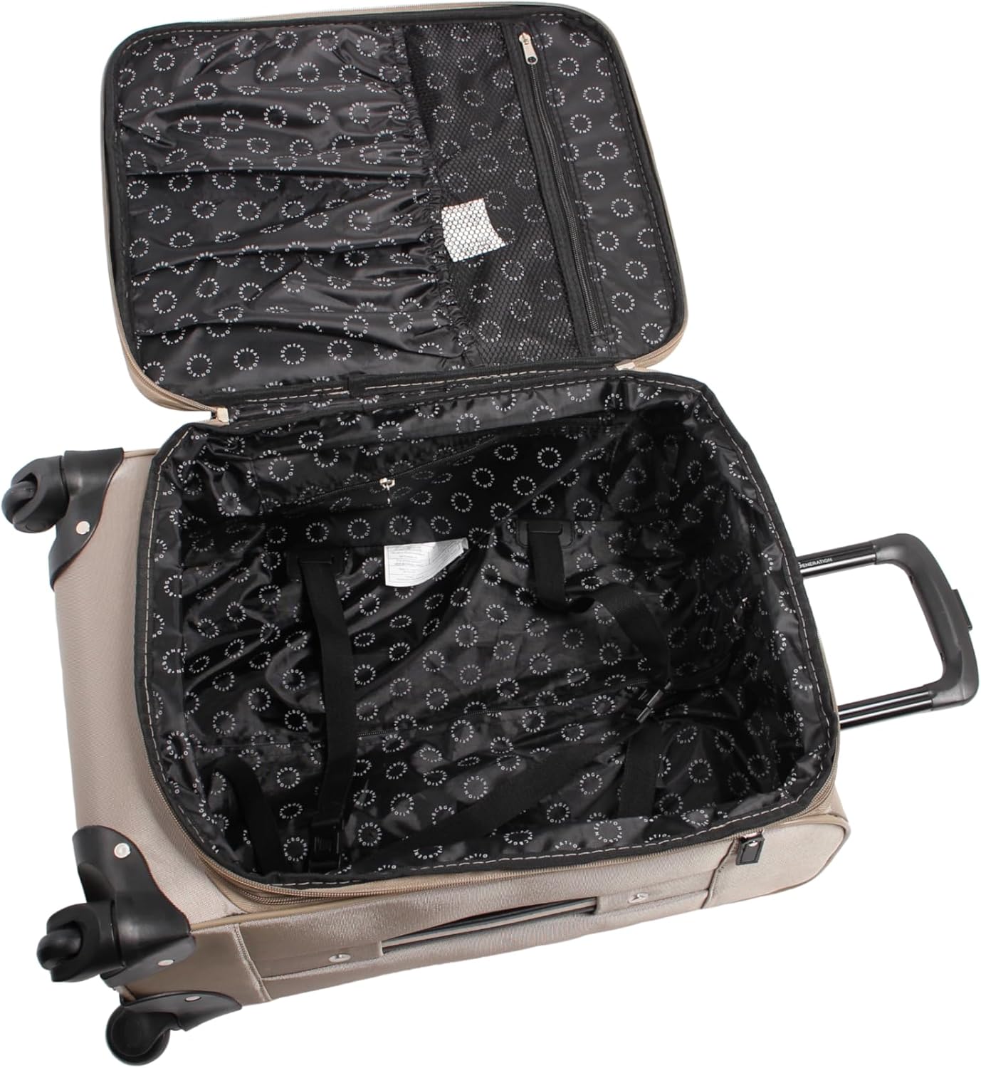 BCBGeneration Carry On Luggage with Spinner Wheels Expandable Soft Small Suitcase, Khaki