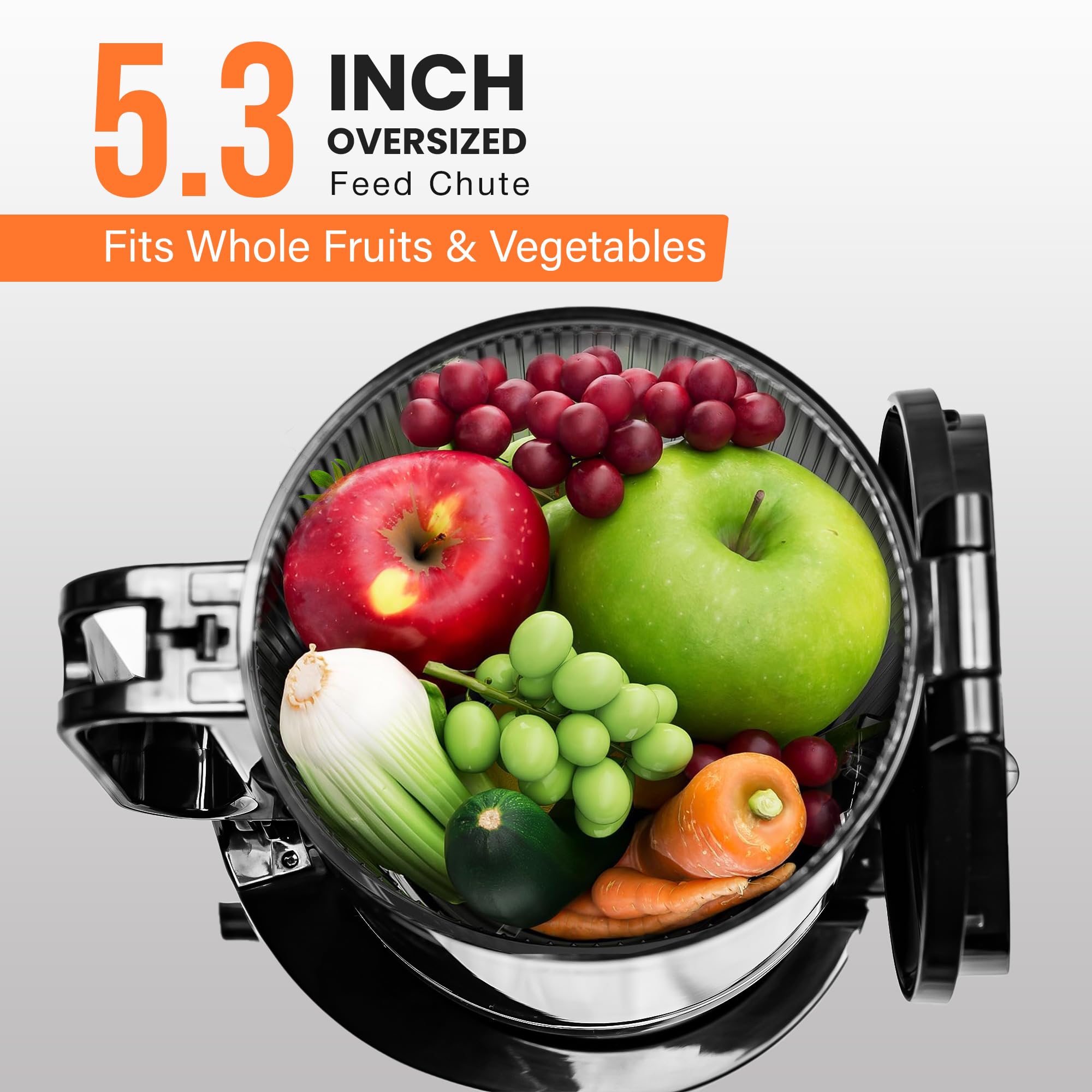 Sunlife Large Mouth Cold Press Juicer Machine - 200-Watt Slow Masticating Juicer Extractor Easy to Clean, Dishwasher Safe, and BPA-Free Juicer Machines Vegetable and Fruit (Red)