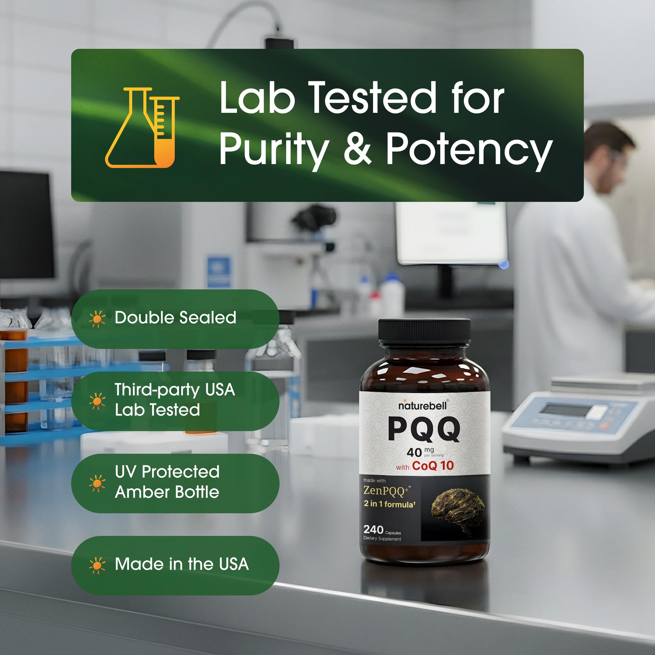 NatureBell PQQ 40mg with CoQ10 10mg, 240 Capsules — Amazon image 5