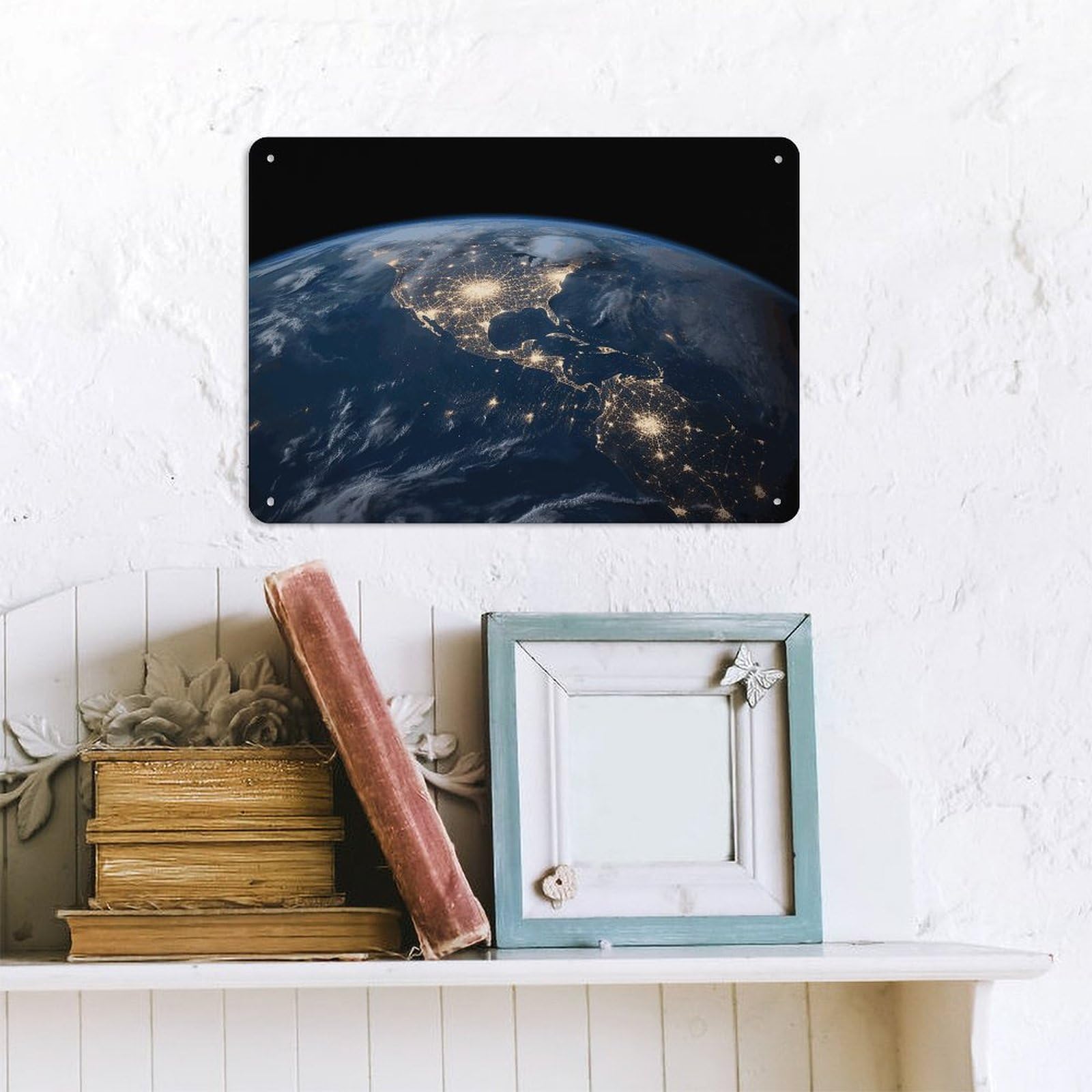 Amazon.co.jp: 宇宙からの地球 ウォールアート ヴィンテージ 縦型