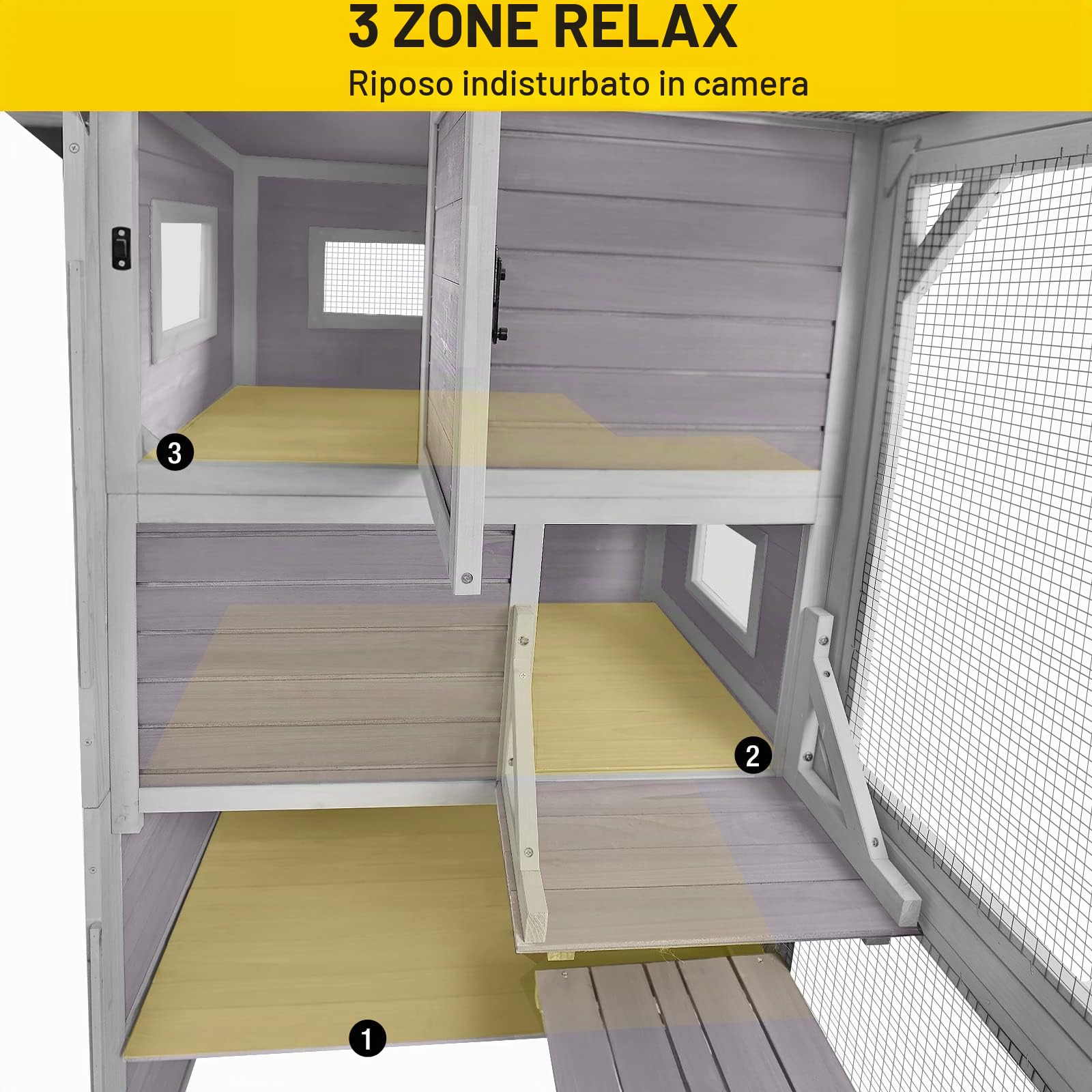 Catio per gatti da con 4 ripiani grande gabbia esterni e interni con tetto resistente alle intemperie e camera spaziosa
