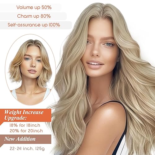 Miniatura 5 de Sunny - Extensiones de cabello rubio con hilo de nailon rubio real reflejos 1622 extensiones de cabello con hilo de nailon con reflejos rubios