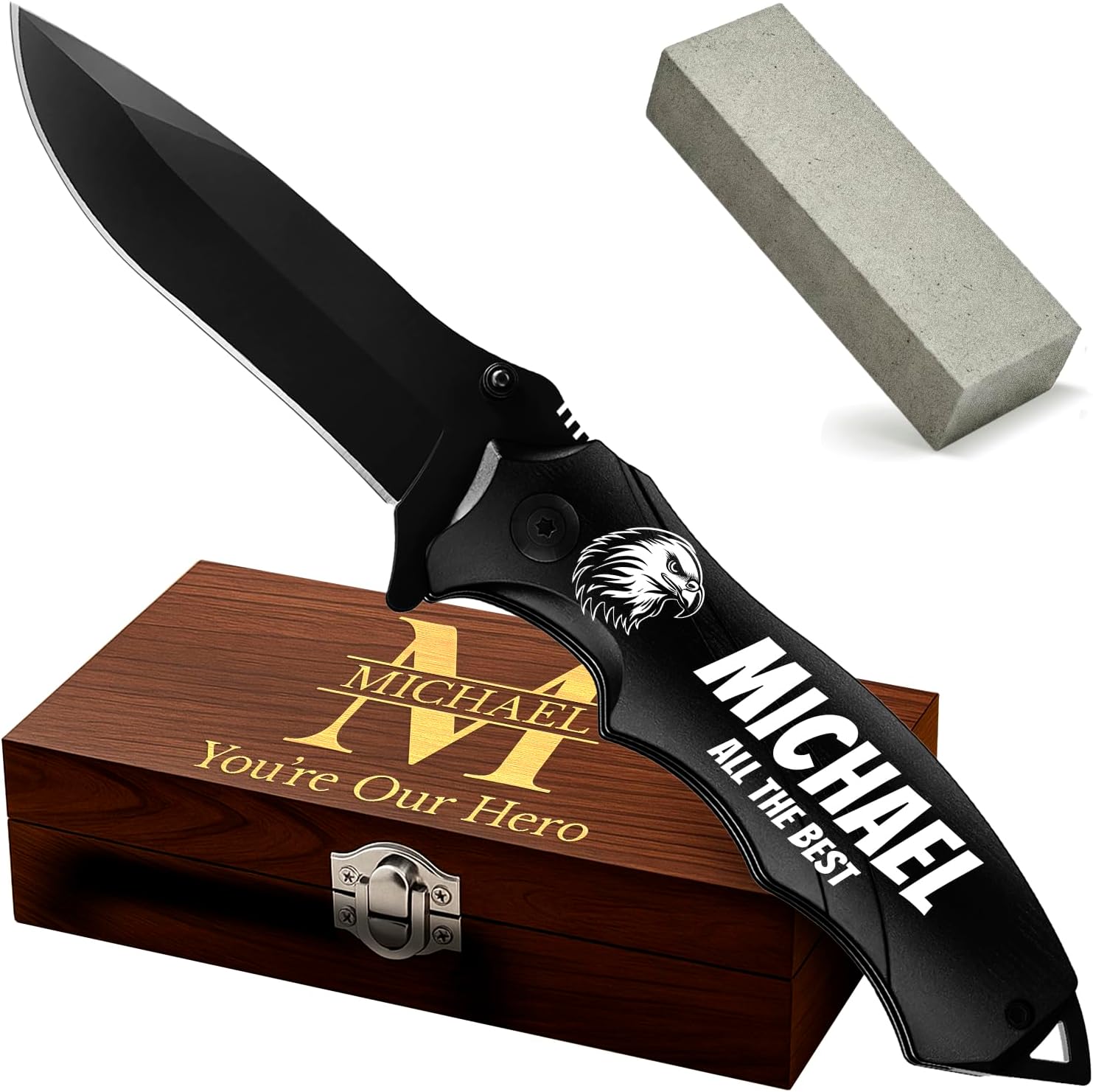 Custom Knife - Personalized Gifts for Men and Women - Engraved Gifts for Husband Boyfriend Dad Wife Girlfriend - Customized Pocket Knives for Birthday, Anniversary - Best Unique Present 6495 B PS