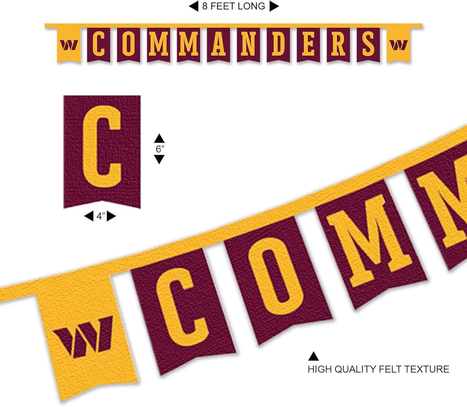 WinCraft Washington Commanders Banner String Pennant Flags - Image 5