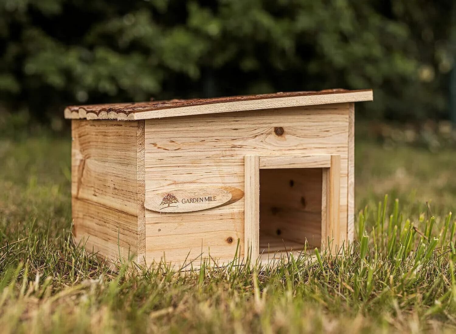 Garden Mile Habitat per riccio hibernation shelter durevole in legno a prova di predatore stazione di alimentazione casa tetto in legno giardino fauna selvatica