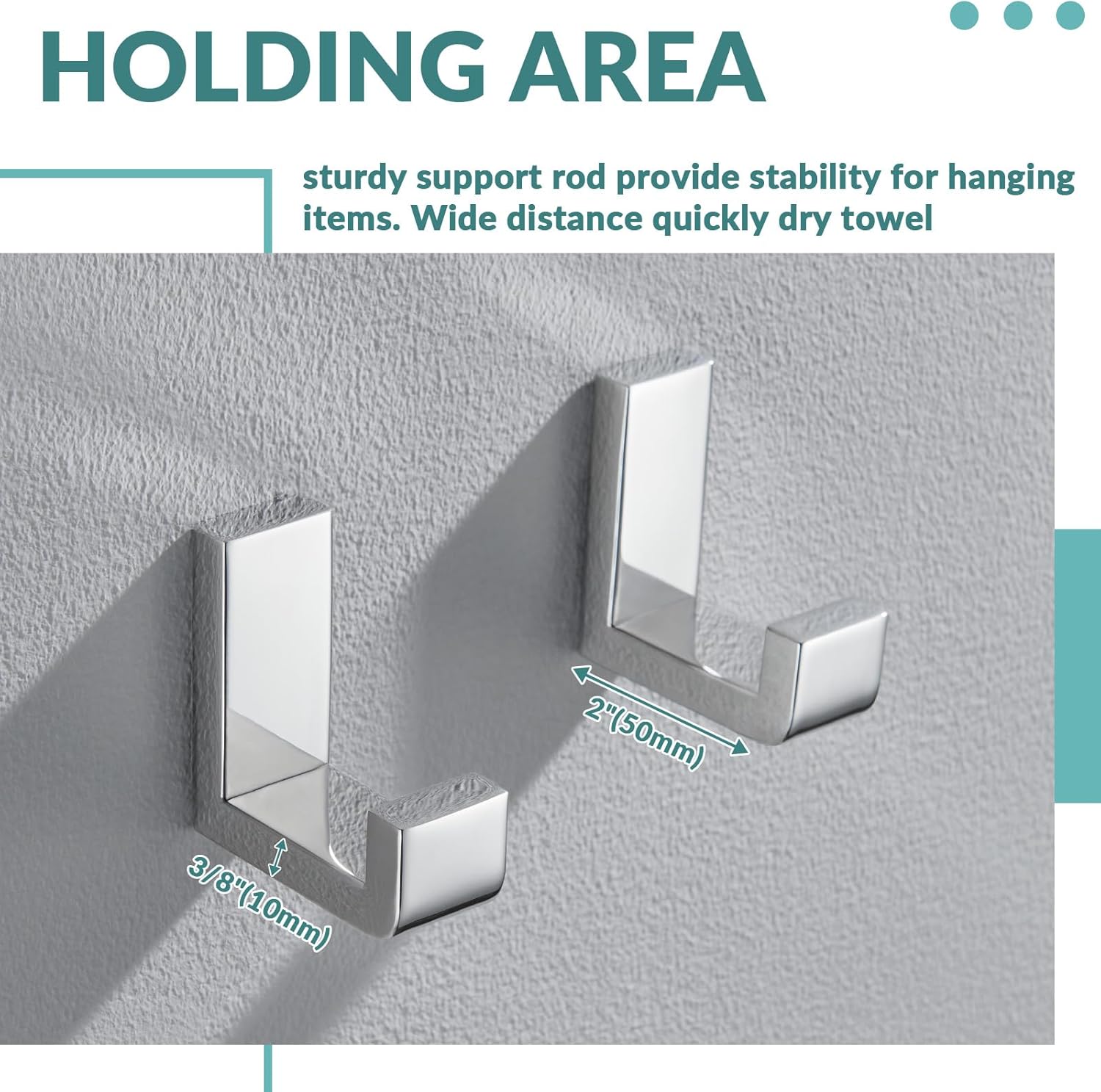 APLusee Polished Chrome 304 Stainless Steel 2 Pack Robe Towel Hook, Double Toilet Paper Holder with Shelf Bundle, Wall Mounted