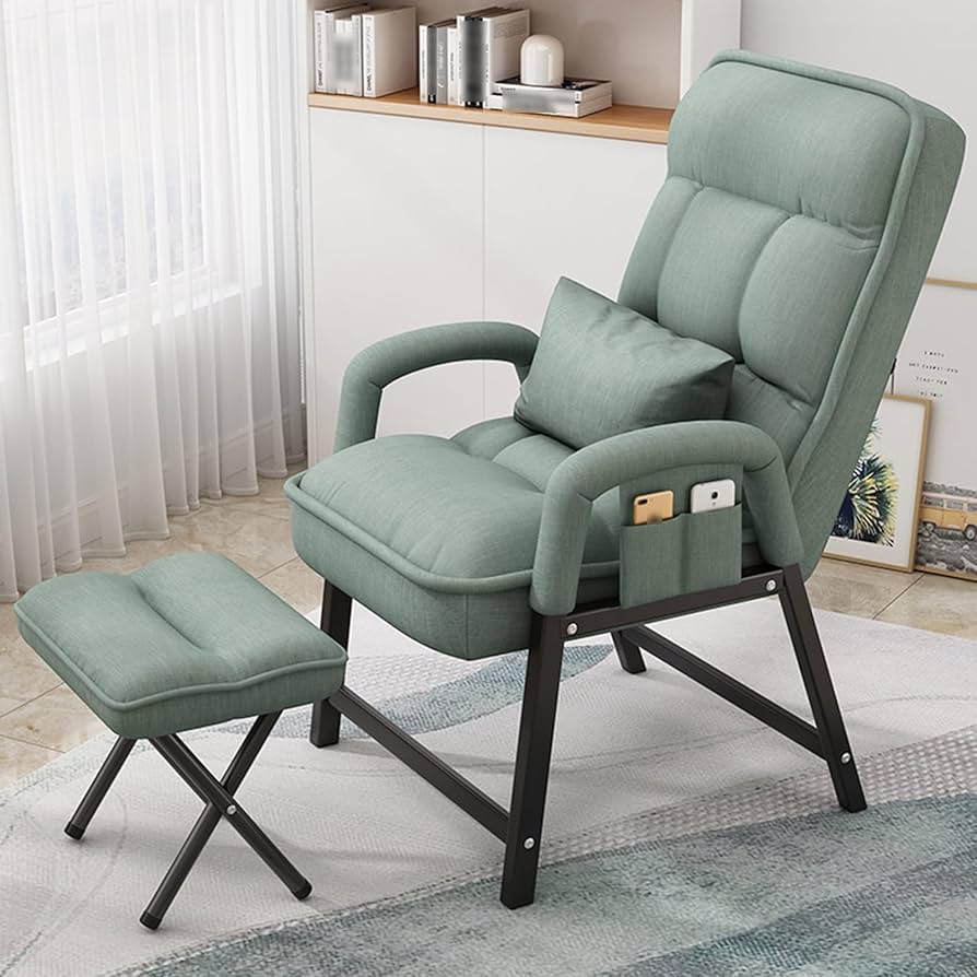 Amazon｜寝室の快適な読書椅子、オットマン付きの読書椅子