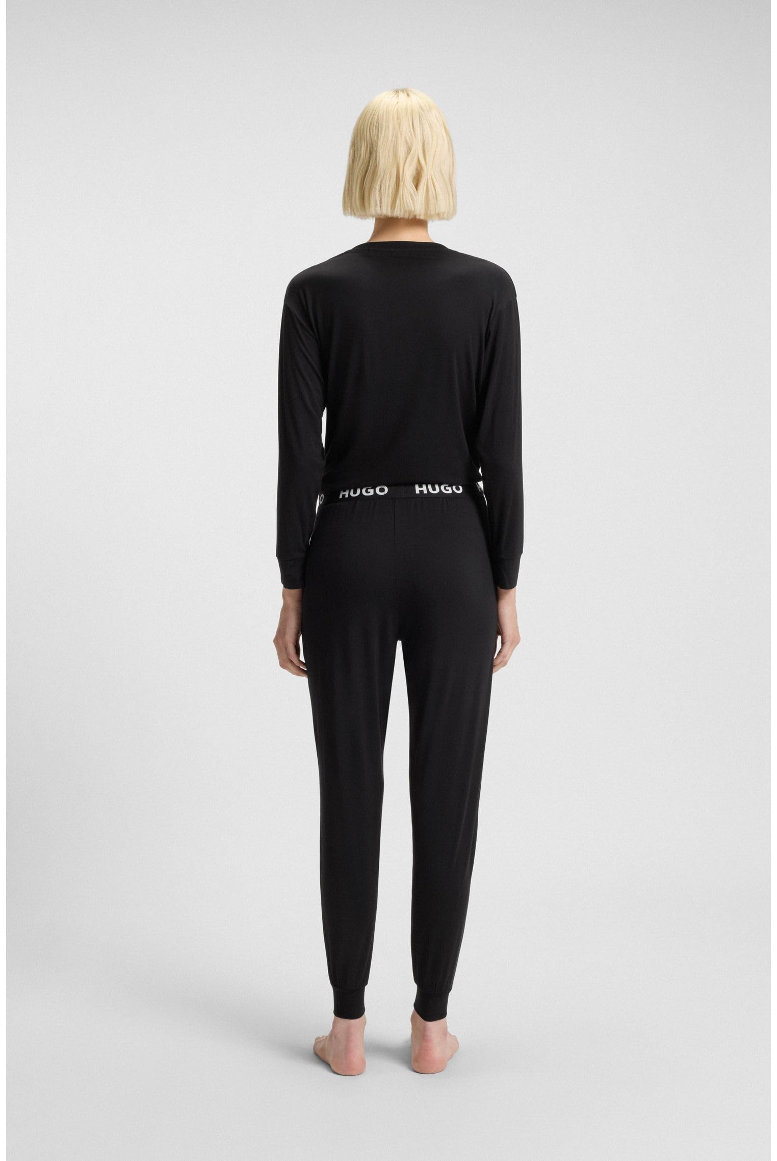 HUGO Pyjama-Hose Aus Stretch-Jersey Mit Logo-Bund Und Beinbündchen