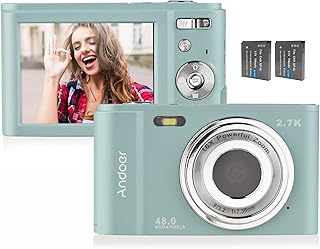 Galori Câmera Digital Portátil 48MP 2.7K 2.88 polegadas Tela IPS Zoom 16X Auto Foco Temporizador 128GB Memória Estendida Detecção de Rosto Anti-vibração com 2 pcs Baterias Alça de Mão Bolsa de