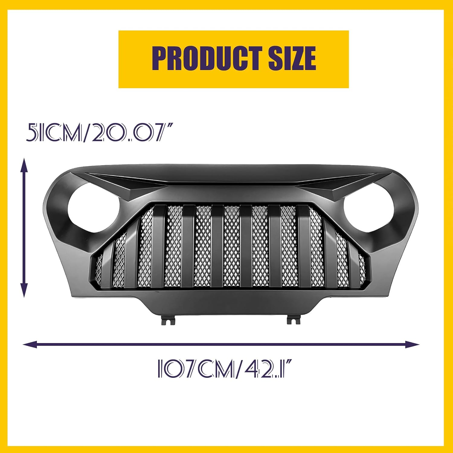 Grille For Jeep Wrangler TJ Gladiator Matte Black Grille 1997 1998 1999 2000 2001 2002 2003 2004 2005 2006