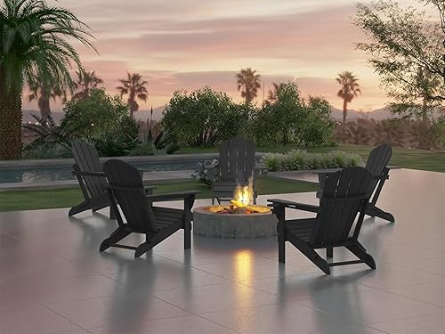 Miniatura 2 de Ciokea Silla Adirondack plegable con textura de madera, paquete de 2 sillas Adirondack para patio, resistente a la intemperie, silla de plástico