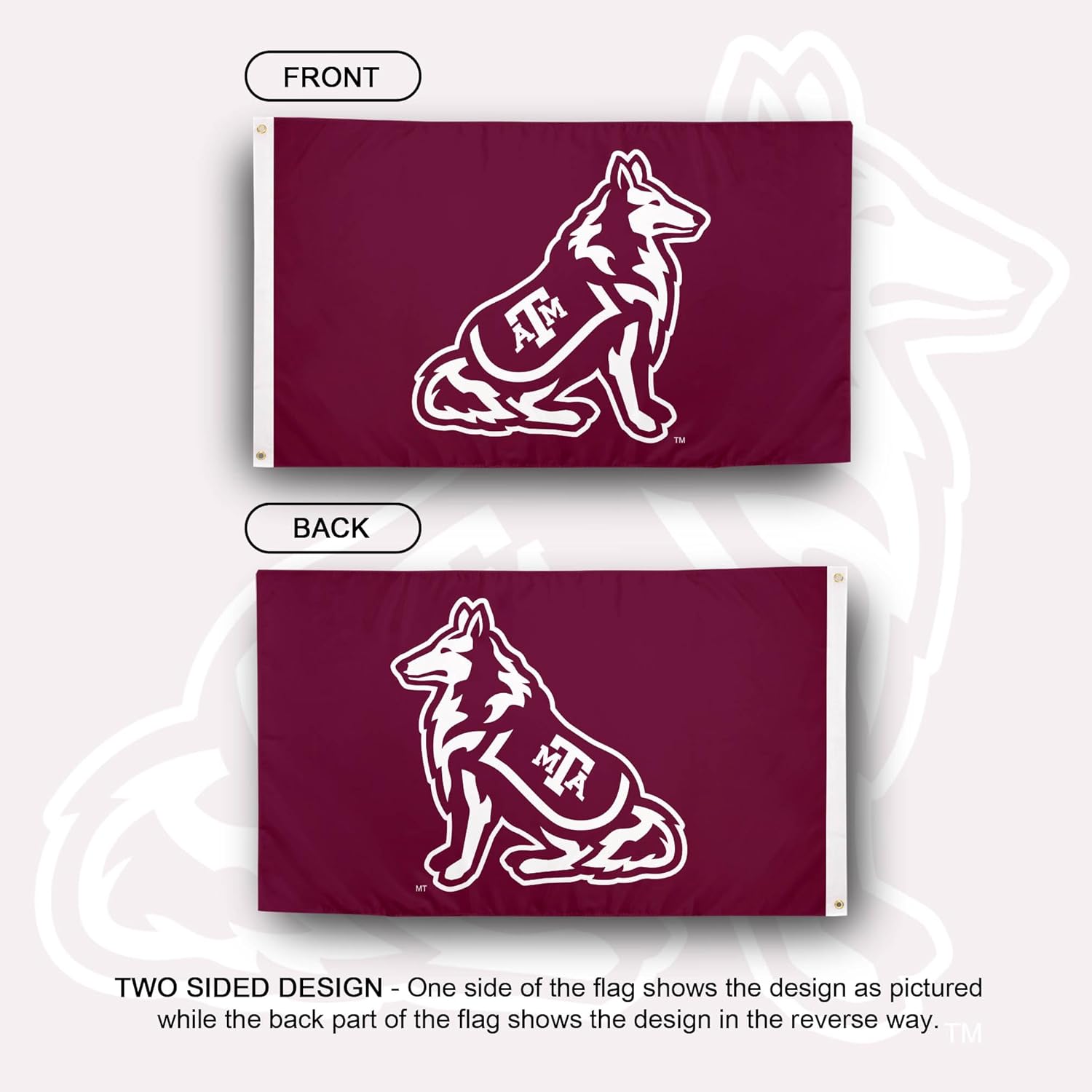 Desert Cactus Texas A&M University TAMU Flag - 3 x 5 Feet Aggies Banner, Indoor/Outdoor Durable Fabric, 100% Polyester Design (Style U)