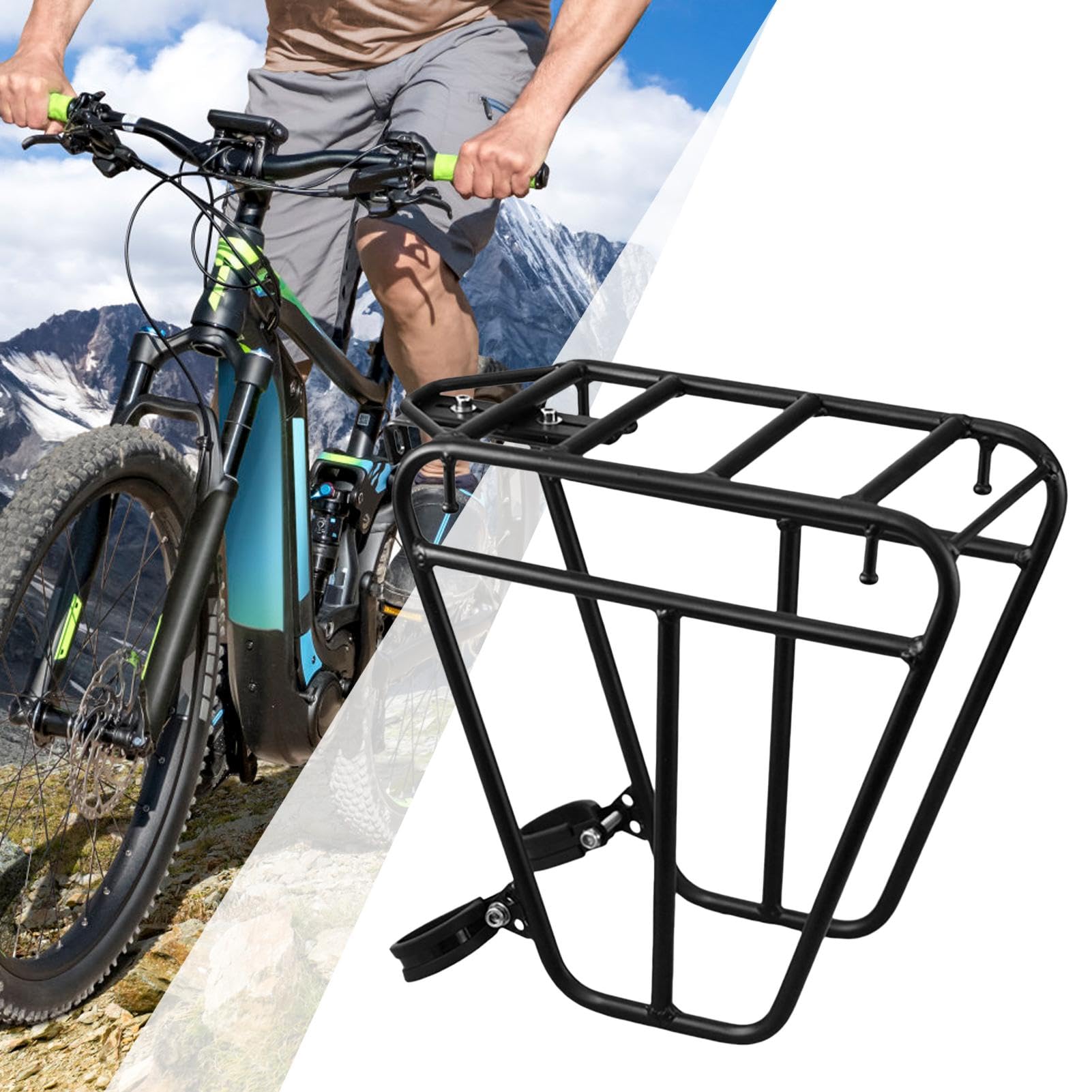 Bagaznik Rowerowy Przedni Na Szosówki Transport Bagażu Na Wycieczki | Akcesoria Rowerowe dla Rodziny Wędkarstwa Turystyki Rowerowej Biwakowania Przyjaciół na Rowerze