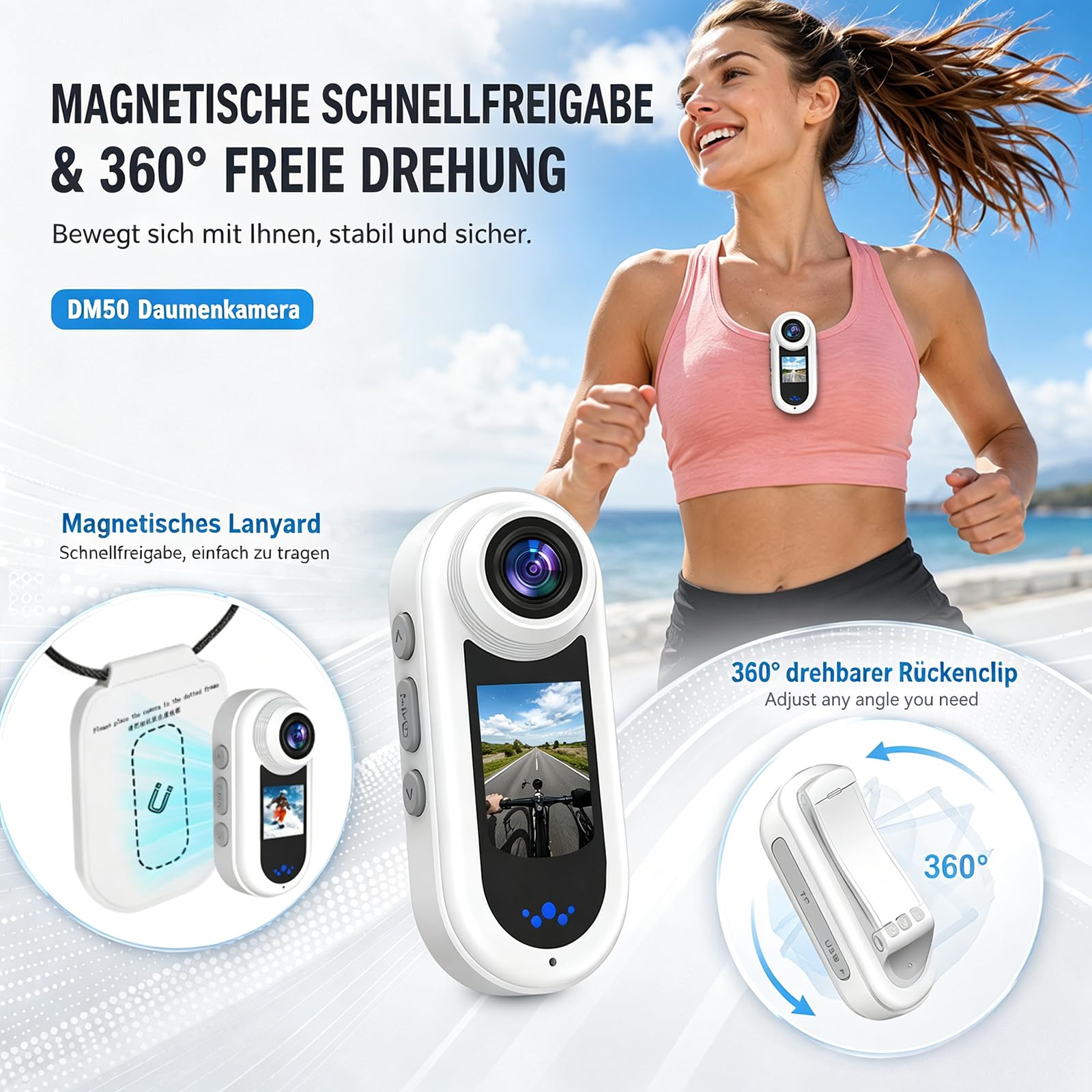 4K Body Cam Daumengröße Magnetische Tragbare WiFi Wasserdicht POV Kamera | Mit Zubehör, Körperkamera mit Audio und Video Aufnahme für Sport Reisen Vlog Outdoor Aktivitäten