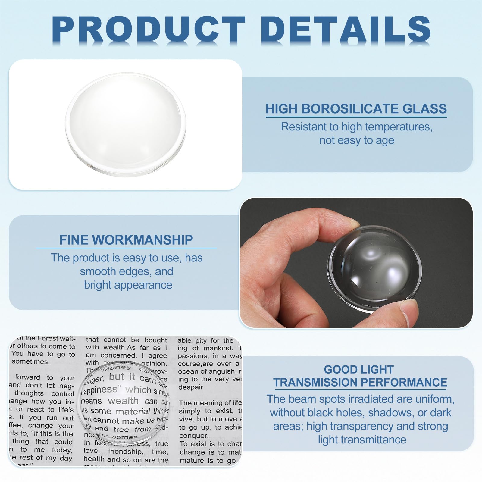 PATIKIL Diameter 44mm Flat Convex Lens - Image 3
