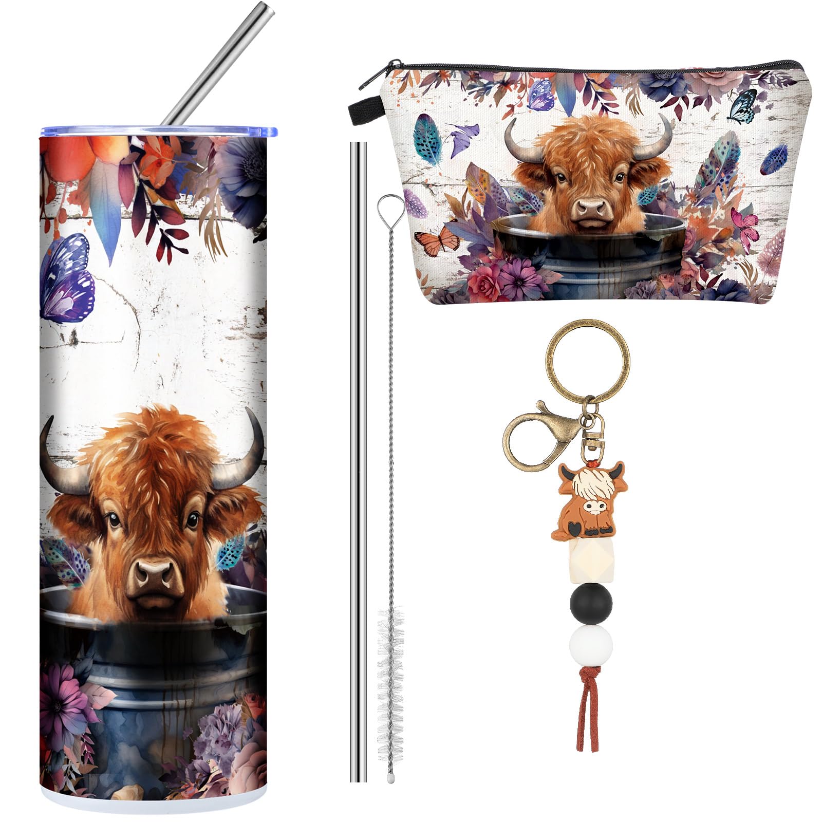 Amazon.com | Abbylike 3 Pcs Highland Cow Gift Sets for Women 20 oz