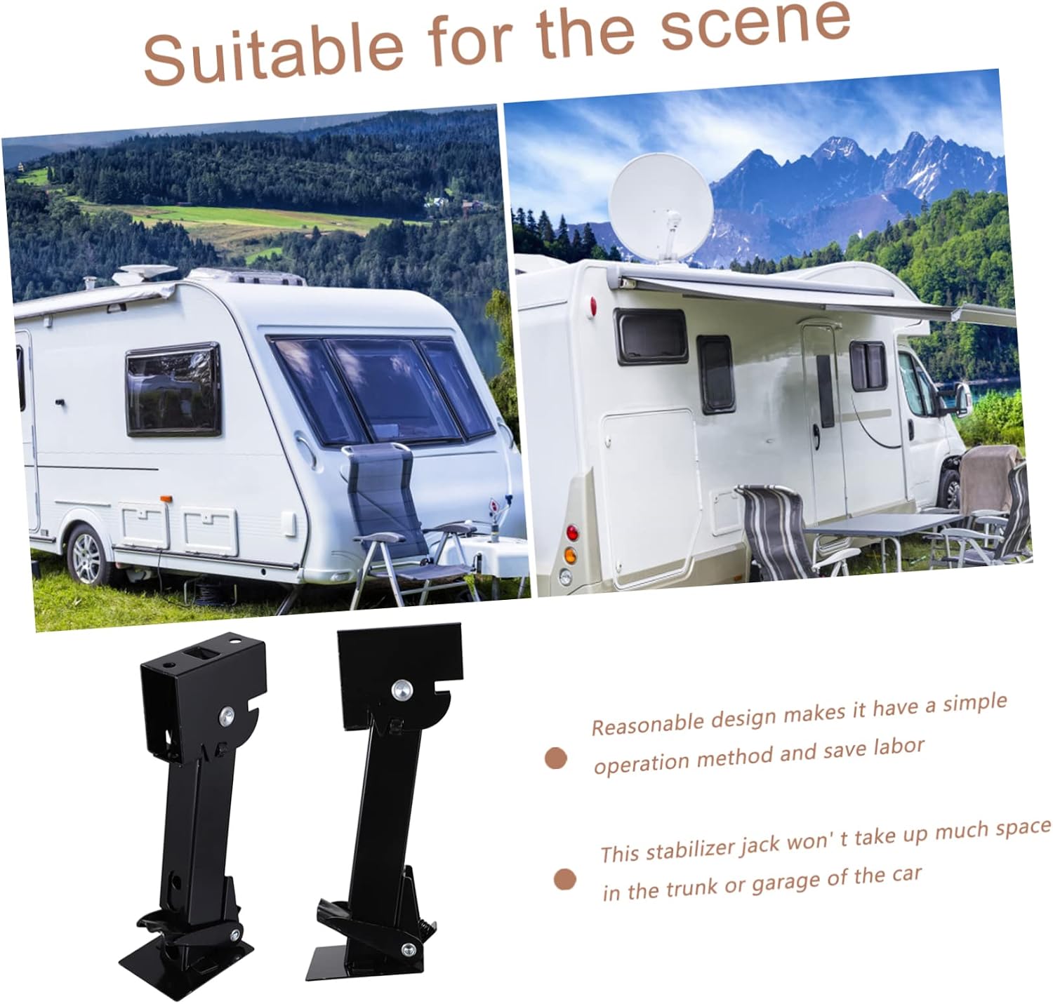 PRETYZOOM 2Pcs RV Stabilizer Jack Heavy Duty Trailer Support Stand Adjustable Support Tool for RV and Trailer Stability