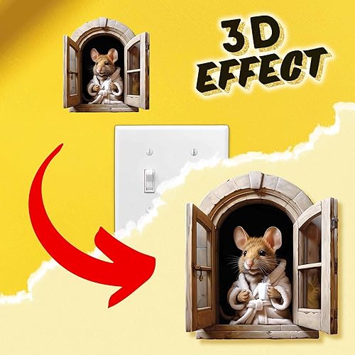 Miniatura 18 de The Mice That Stole Christmas - Calcomanía de pared, decoración navideña, extraíble, amantes de la Navidad, niños, calcomanías de pared con agujero