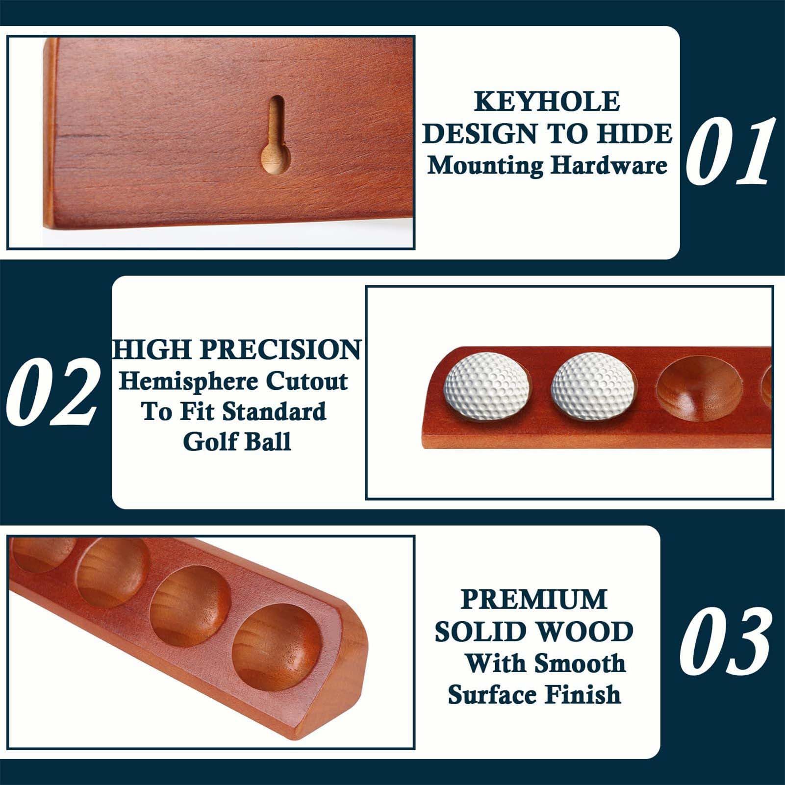 Kaxenig Présentoir De Balles De Golf, Collection Balles De Golf Support 6 Trous, Support De Rangement pour Club Décoration Murale Salon Bureau Organisation