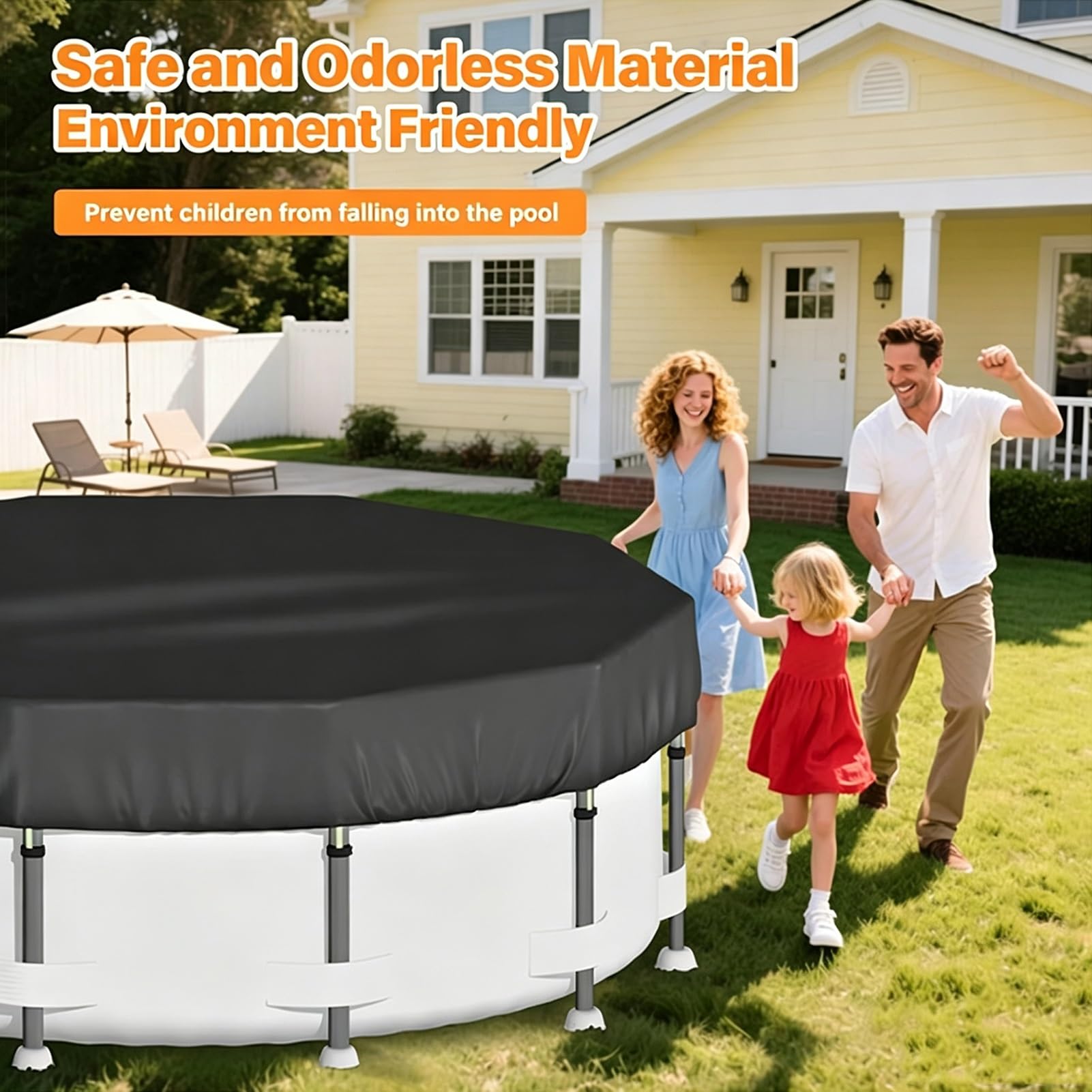 Rotonda Copertura Invernale Piscina 366,Tessuto Oxford 210D Telo Copri Piscina,Anti-UV&Anti-Strappamento telo di copertura per piscina Fuori Terra Protezione Annuale Foglie Detriti(15FT457*20cm))