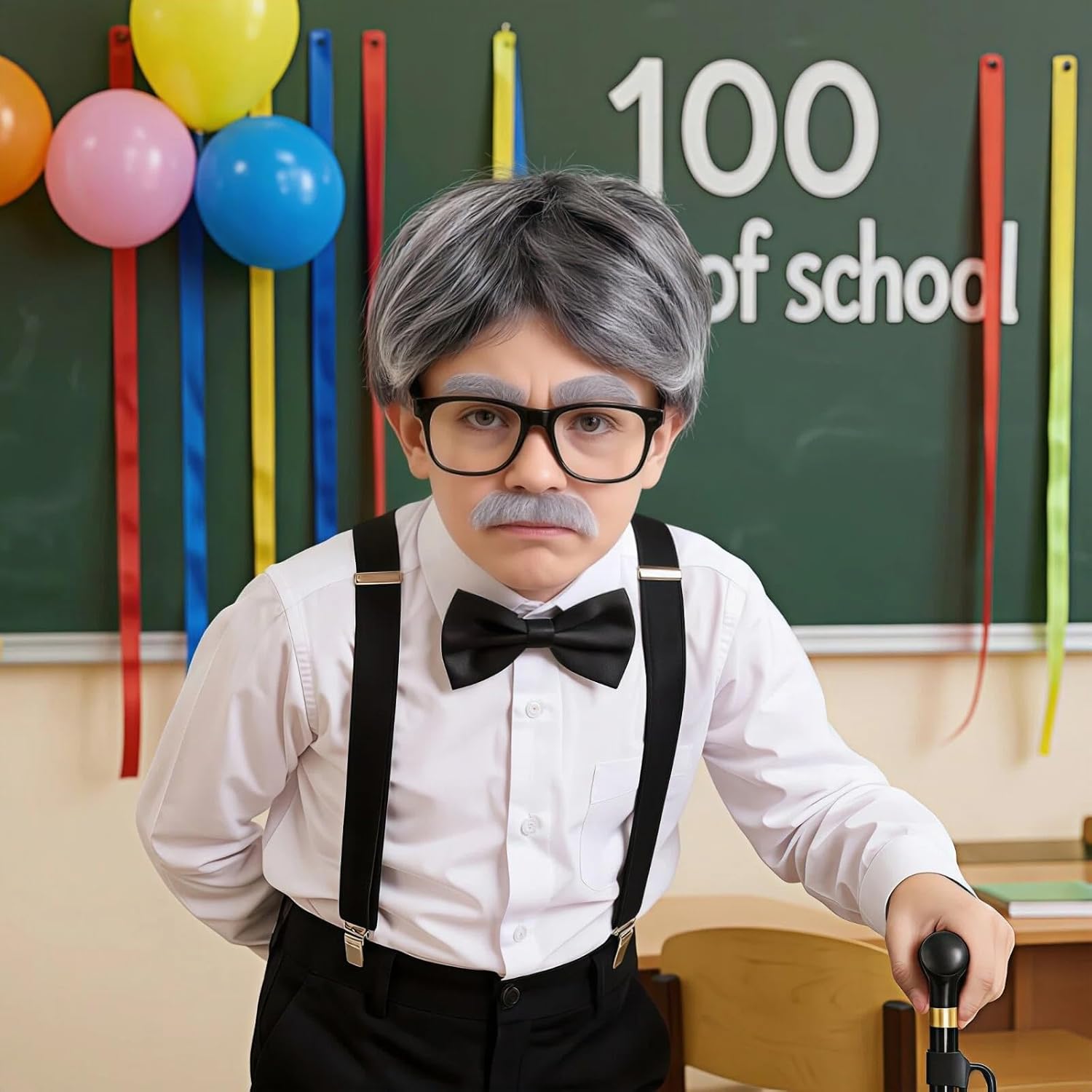 Old Man Costume for Kids and Boys – 100 Days of School Costume Boys Dress Up, Grandpa Costume - Image 2