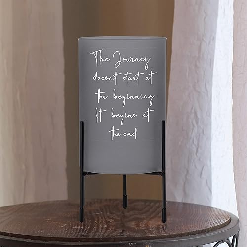 Miniatura 2 de Elanze Designs Journey Starts End - Portavelas de cristal gris (8 pulgadas)