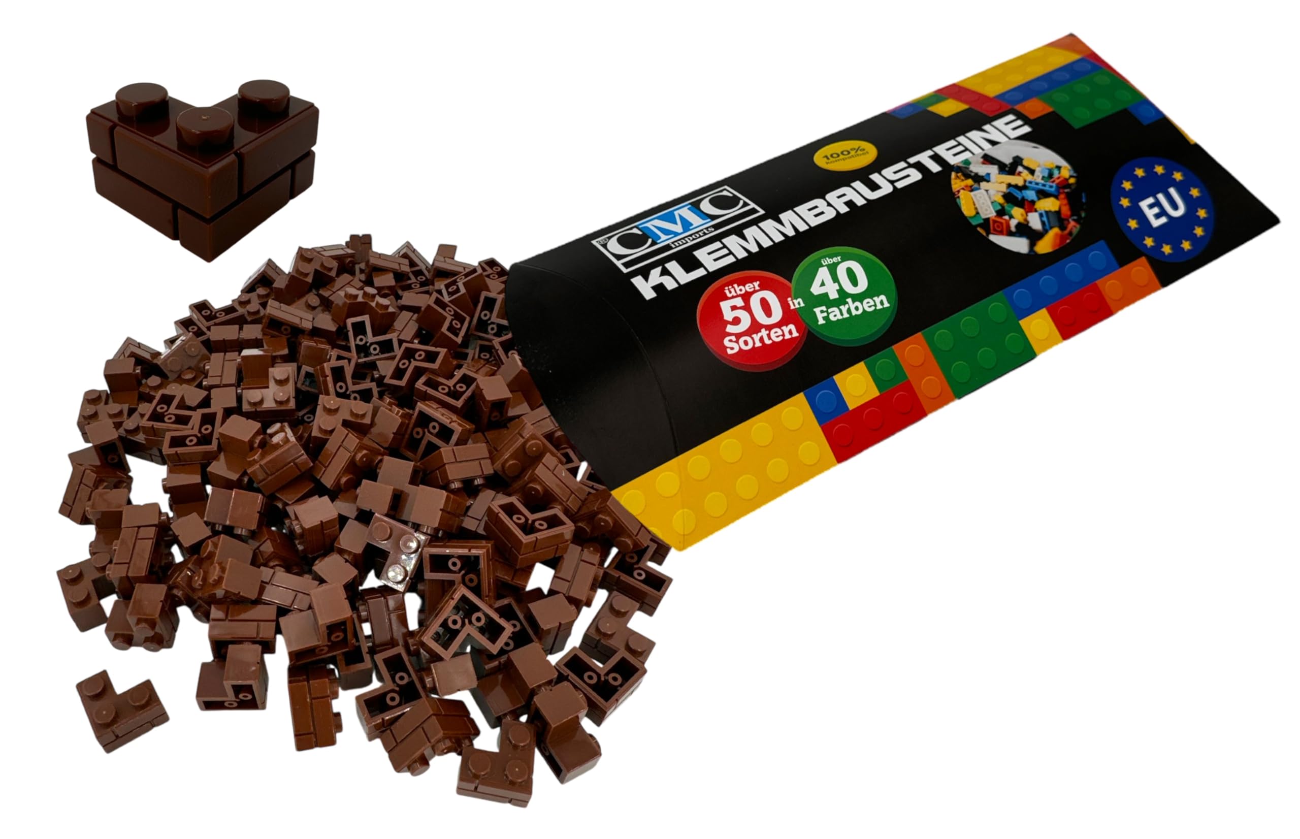 Masonry Profile Bricks 2357 (090 – Marrone) 35 mattoncini angolari da parete angolari, 2 x 2 gommini compatibili