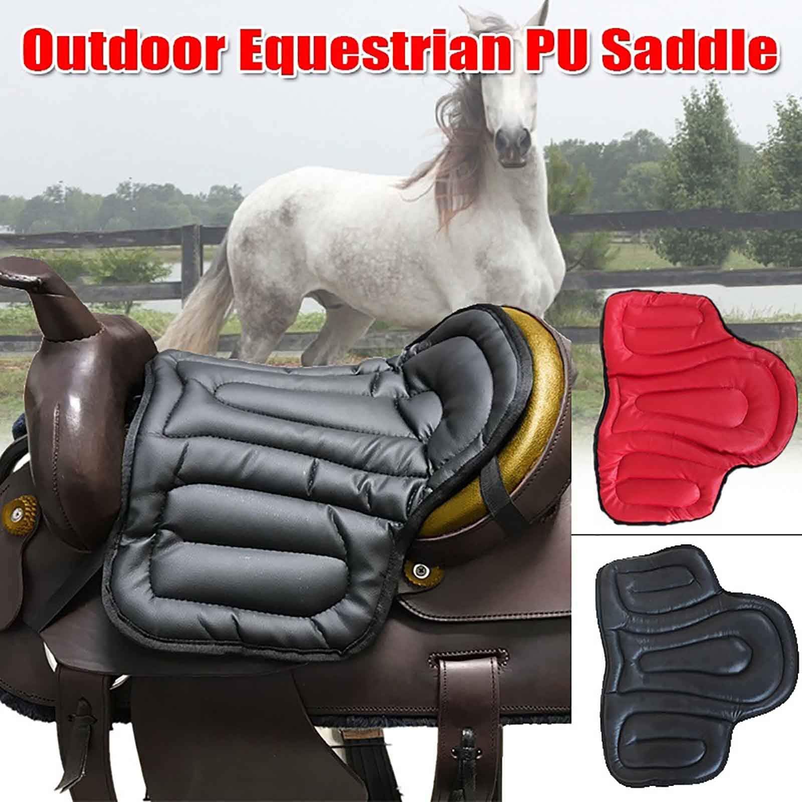 Sella Western (45 * 55 Cm), Sella per Cavallo, Ispessente/Resistente all'Usura, Assorbimento degli Urti/Antiscivolo, Realizzata in Memory Foam PU, per Tutte Le Selle,Brown