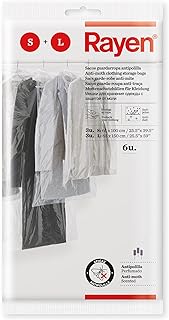 Rayen | Sacos guardarropa antipolilla | Funda de armario | Antipolillas y antipolvo | Protege tu ropa | Pack 6 unidades | Talla S (3u): 65x100cm | Talla L (3u): 65x150cm