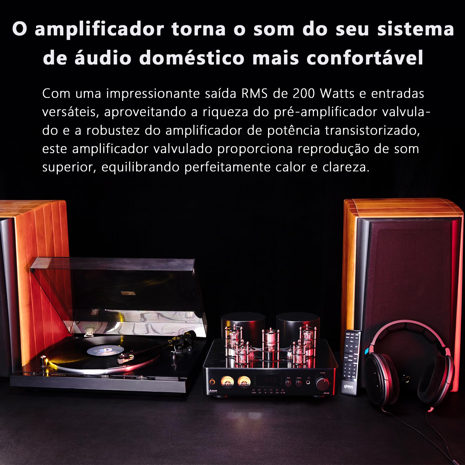 Juson Audio JTA100 200W Amplificador de Som Estereo de Vácuo