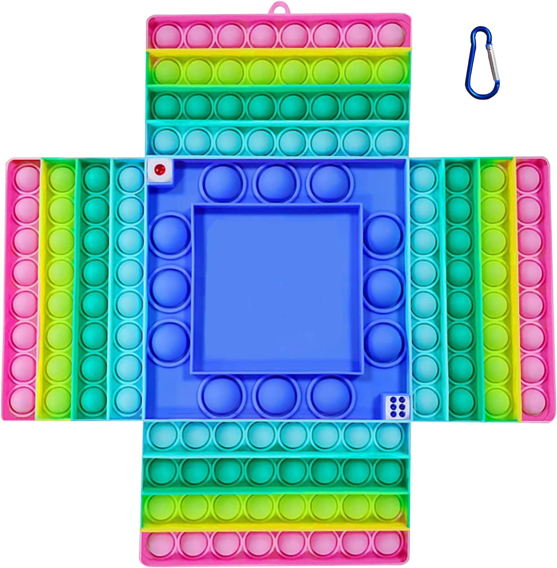 Giant Game Pop It Fidget Toy - Jumbo Poppet Fidget Chess Board Dice Game For Kids โ Big Rainbow Bubble Large Ludo Figet. Toys Popper For Anxiety And Stress Relief Sensory Figet Popit For Children