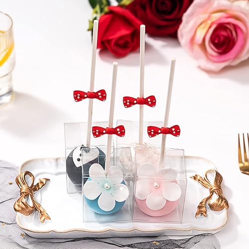 Miniatura 7 de RomanticBaking Paquete de 150 cajas transparentes de 1 34 pulgadas x 1 34 x 2 pulgadas, cajas transparentes para tartas con agujeros, cajas de