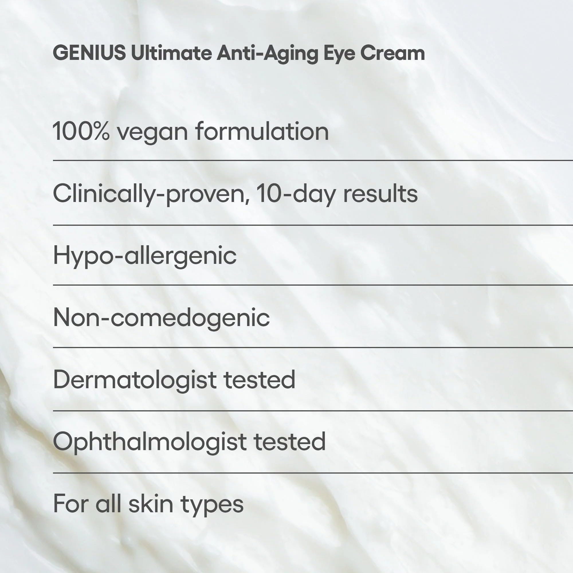 Algenist Genius Ultimate Anti-Aging krem pod oczy – wegański, ujędrniający krem pod oczy przeciw zmarszczkom i cieniom pod oczami, z olejkiem z mikroalg i kolagenem, nie zawiera komedogennych i hipoalergicznych środków do pielęgnacji twarzy (15 ml)