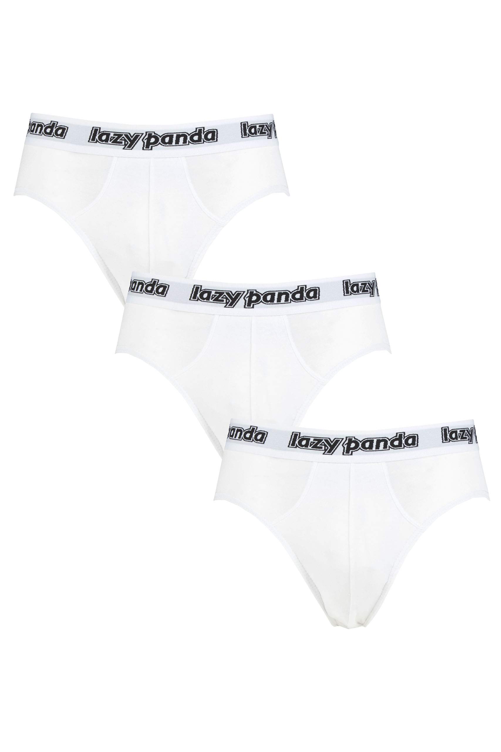 Sockshop Men's White Lazy Panda Bamboo Briefs Pack Of 3 Xl