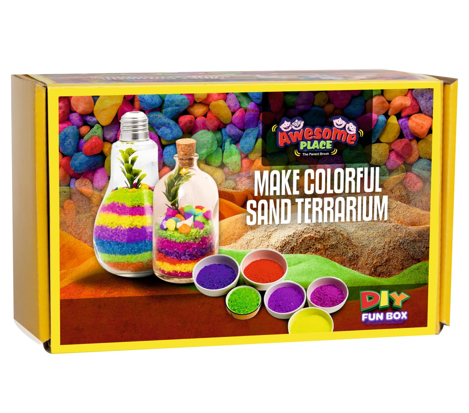 Awesome Place-The Parent BREAK DIY Bulb Art for Kids|Make Colourful Sand Terrarium Bulbs | Beautiful Sand Art | Indoor Kids Art and Craft Kit | Gift for Small Boys and Girls | Art and Craft Gift For Kids | Birthday Gift for Small Boys and Girls