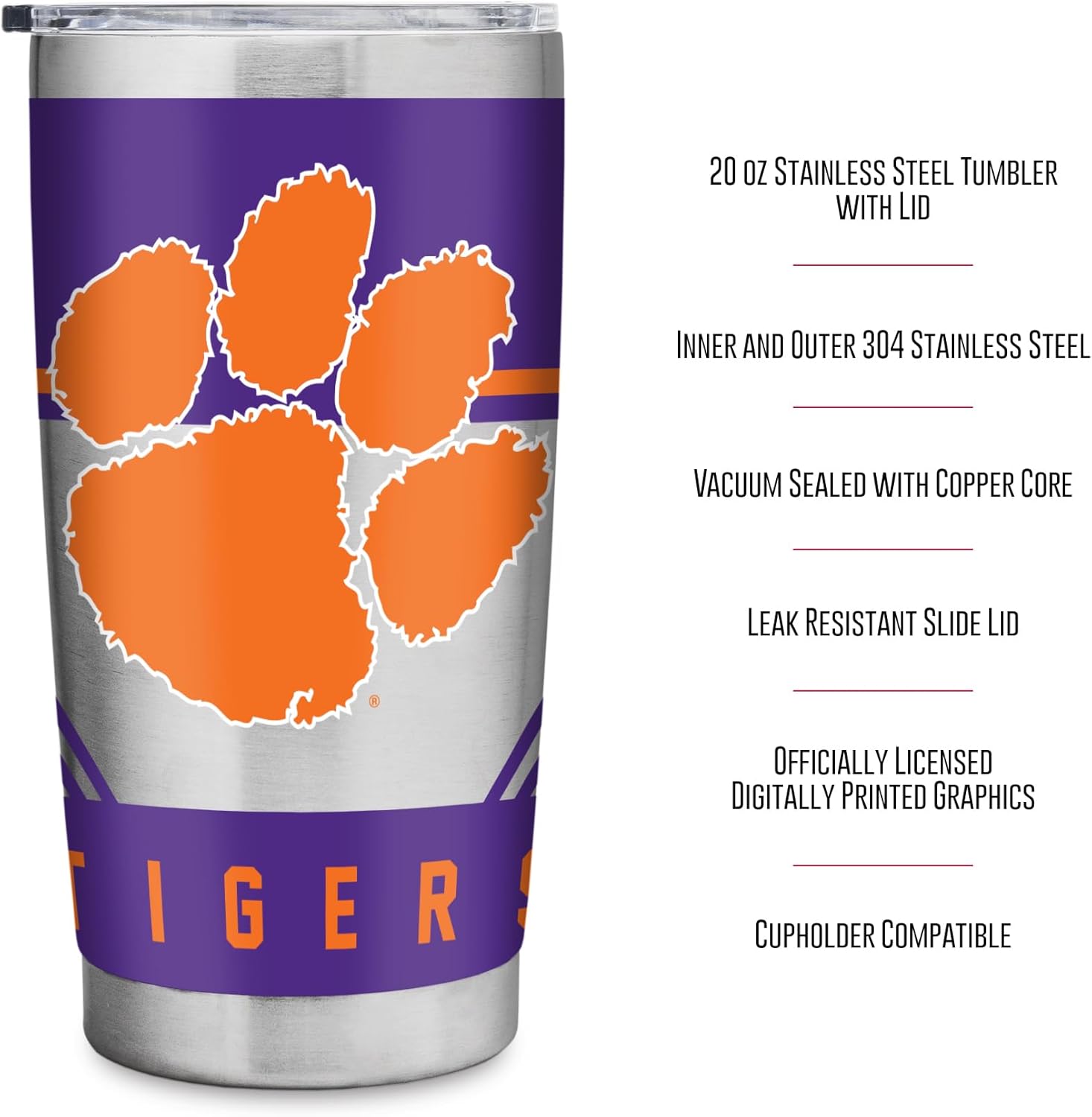 Rico Industries NCAA Longwood Lancers Standard 20oz Stainless Steel Tumbler with Lid - Great For Coffee, Tea, Water or Cocktails - Image 7