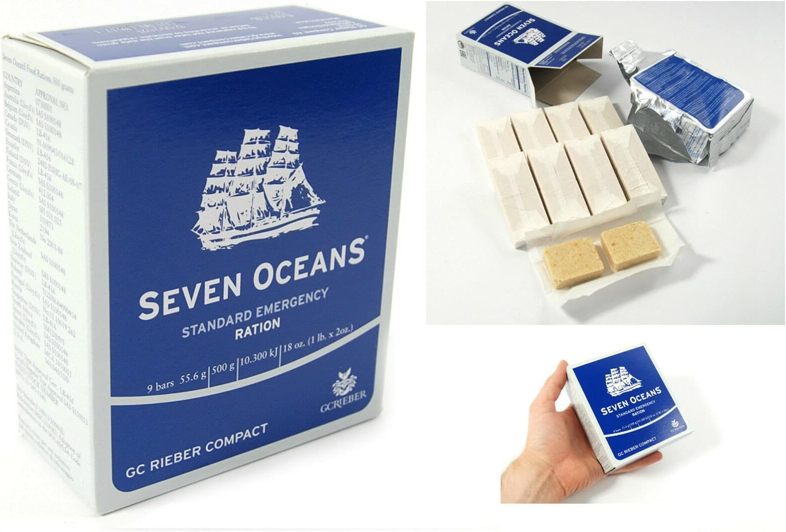 Seven oceans biscuit ration meals emergency survival hiking food prepper 3pcs