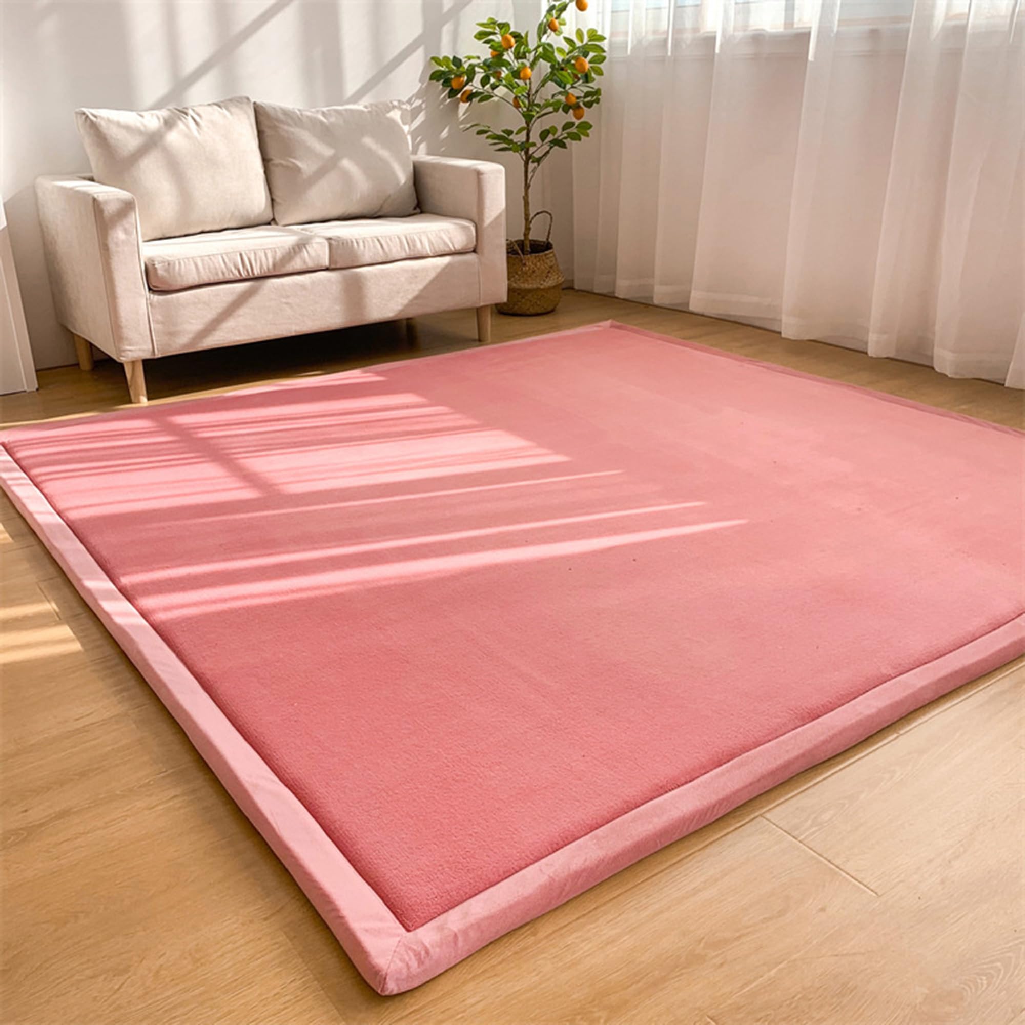 Lar Moderner Kinderspielteppich rutschfester, weicher Kurzflorteppich mit Fleckschutz, ideal für Yoga, Übungen, Anhaften - (120 x 160 cm)