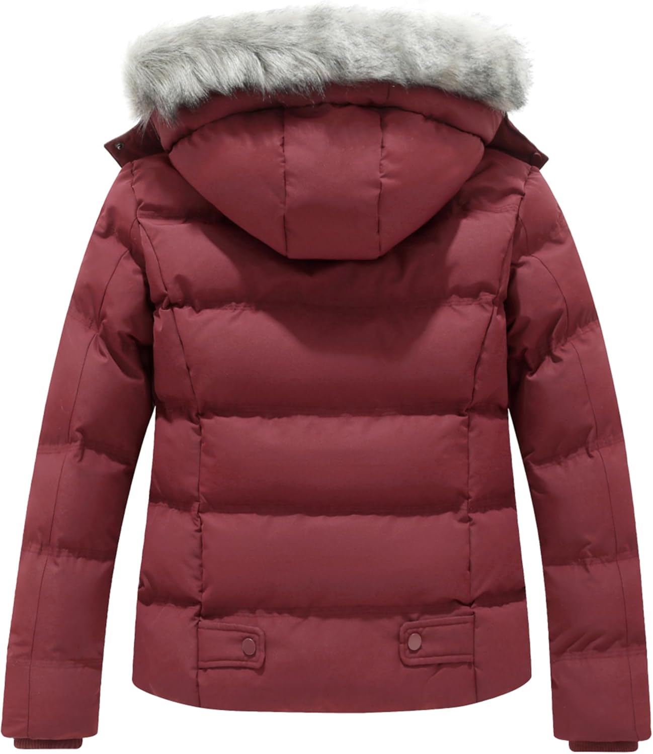 GGleaf Women's Hooded Warm Winter Coat (Standard & Plus Size) Quilted Thicken Puffer Jacket with Removable Fur Hood - Image 3