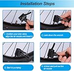 Bike Pump Portable, Bicycle Tire Inflator with High-Pressure Buffer, Ergonomic Bike Floor Pump, Bicycle Air Pump with Inflation Needle Compatible with Universal Presta and Schrader Valve -130Psi Max