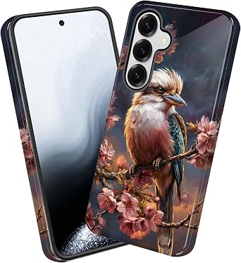 for Galaxy S25 Case,Heavy Duty Shockproof Dual-Layer Phone Case with Drop Protection, Non-Slip Protective Cover for Samsung Galaxy S25,Bird on Branch