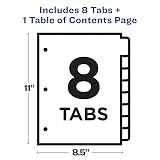 Avery Plastic Table of Contents Dividers, 1-8 Tab, Multicolor, 1 Set – view 4