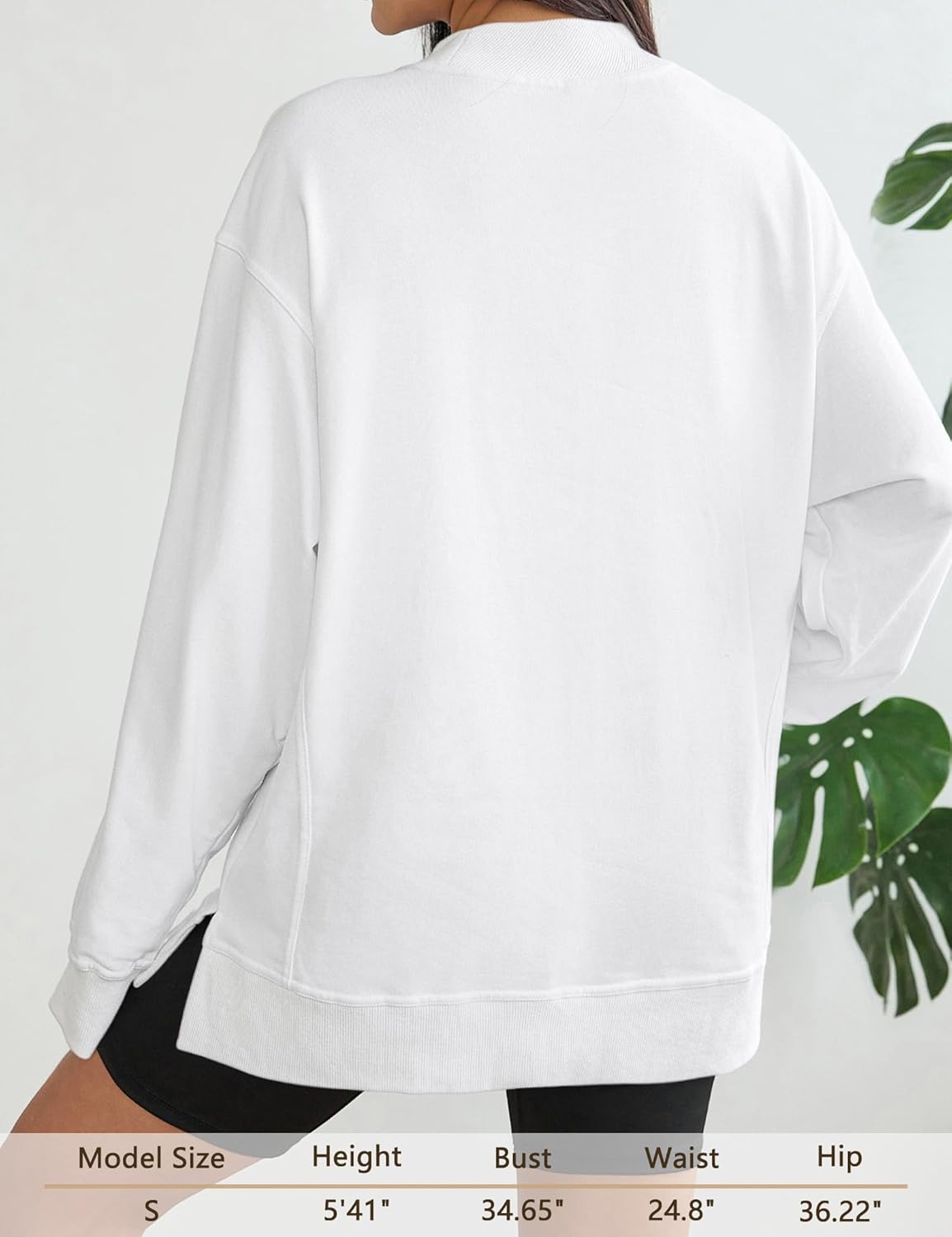 DittyandVibe Women's Long Oversized Sweatshirts Mock Neck Pullover Long Sleeve Side Split Tops with Pocket - Image 4