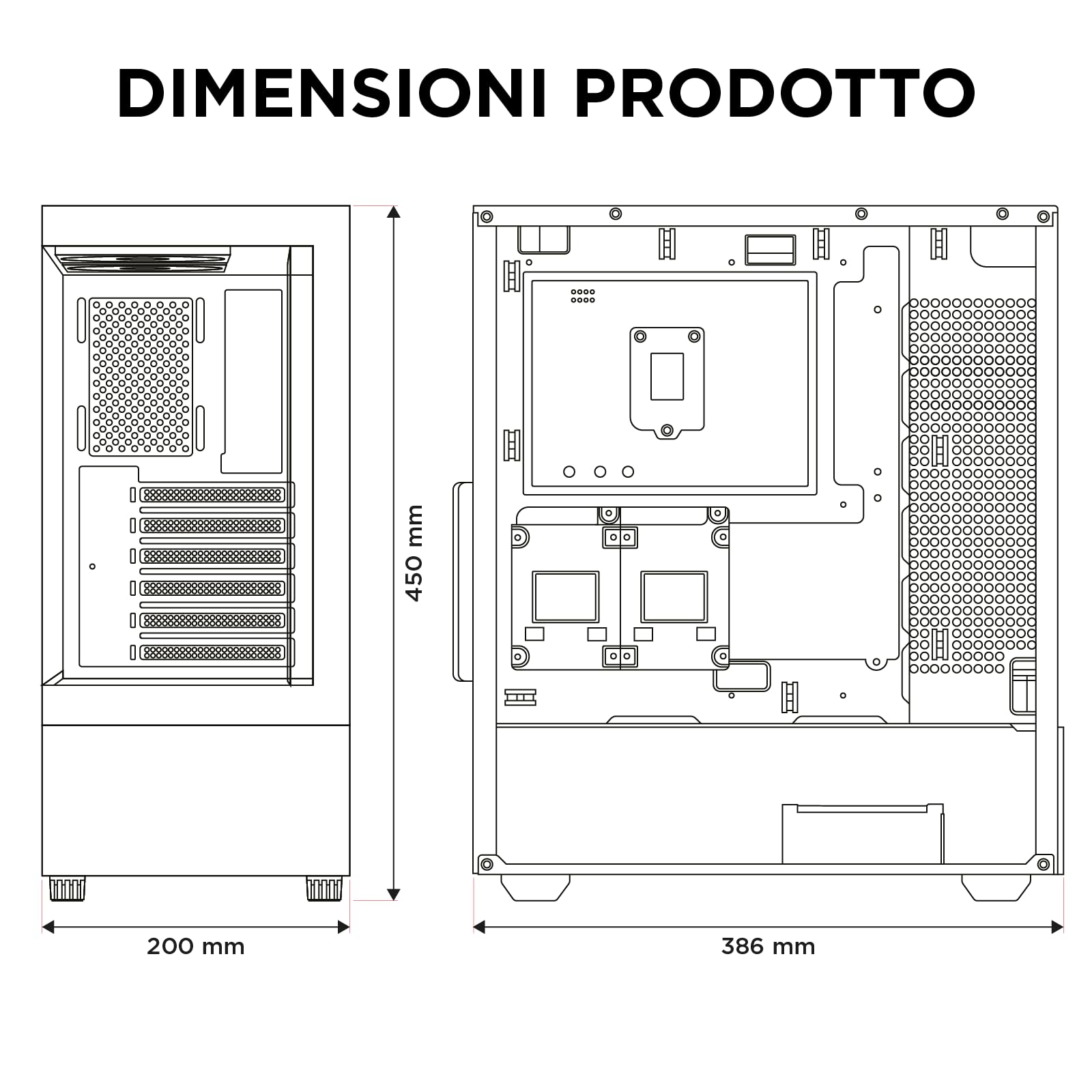 Nuwo Clash CK500 | Case PC Gaming ATX Mid Tower | 3 Ventole ARGB 120mm | Pannello Frontale e Laterale in Vetro Temperato Senza Cornice | Nero