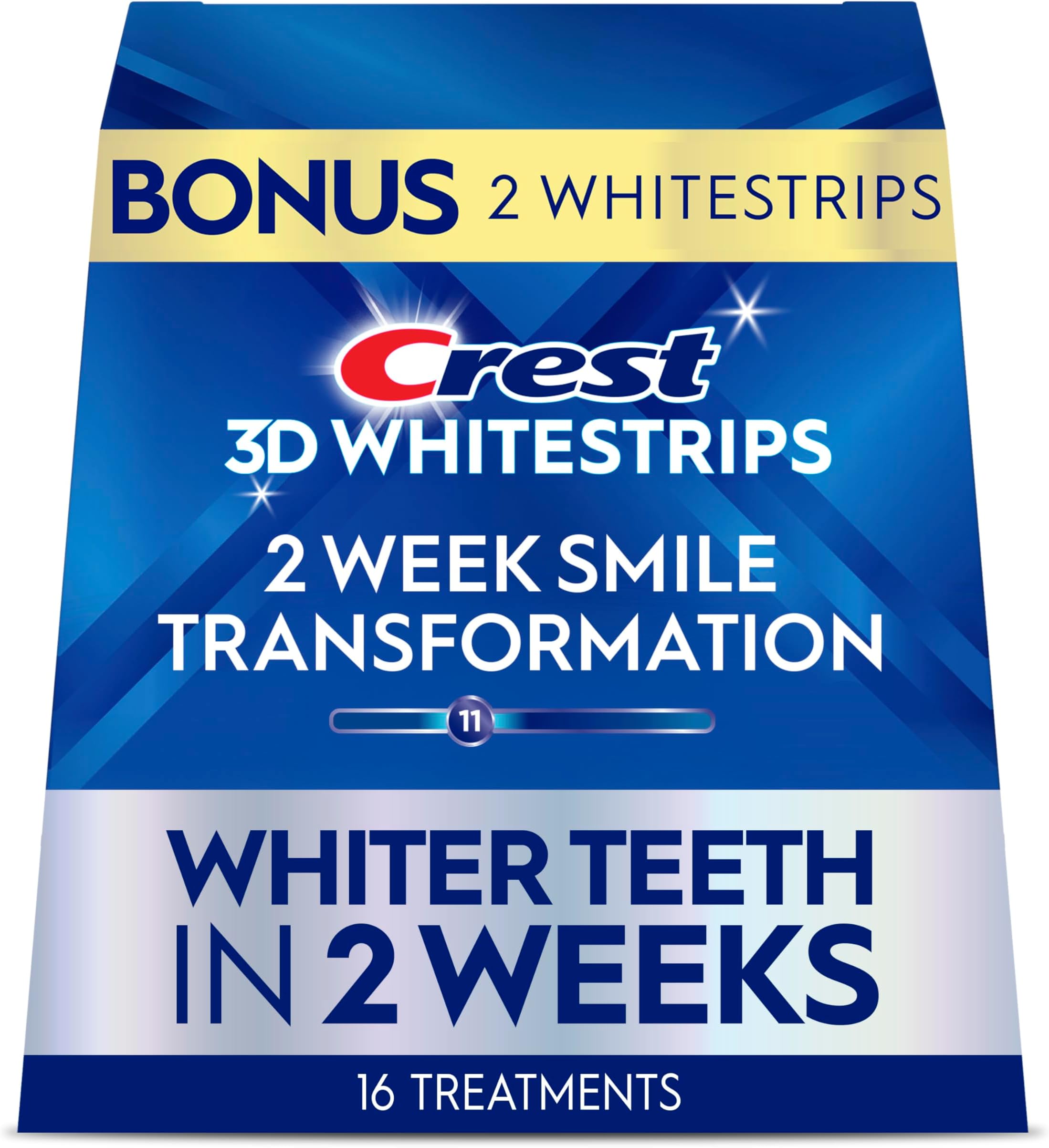 Crest 3D Whitestrips Glamorous White, 3D White, Teeth Whitening Strip Kit, 32 Strips (16 Count Pack) - Crest Teeth Whitening Strips, Teeth Whitening Kit - Packaging May Vary